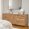 Dressoir Sophie 200 cm mangohout naturel - naturel en bruin - Mooier Thuis