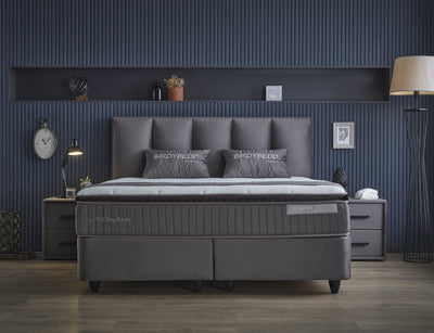 Opbergboxspring Birdybedd Antraciet – 160x200 cm