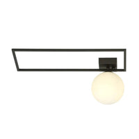 IMAGO 1-lichts plafondlamp - Zwart frame - Opaalwit glas - Mooier Thuis
