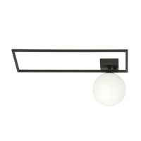 Emibig IMAGO 1-lichts plafondlamp - Zwart frame - Opaalwit glas - Mooier Thuis