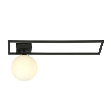 IMAGO 1B 1-lichts plafondlamp - Wit glas - Zwart frame