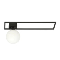 Emibig IMAGO 1B 1-lichts plafondlamp - Wit glas - Zwart frame