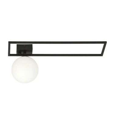 IMAGO 1B 1-lichts plafondlamp - Wit glas - Zwart frame