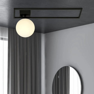 IMAGO 1B 1-lichts plafondlamp - Wit glas - Zwart frame