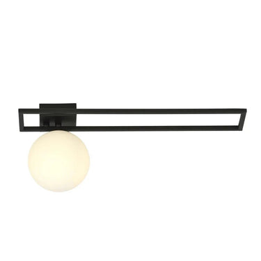 IMAGO 1C 1-lichts plafondlamp - Wit glas - Zwart frame