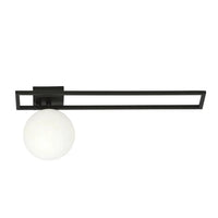 Emibig IMAGO 1C 1-lichts plafondlamp - Wit glas - Zwart frame