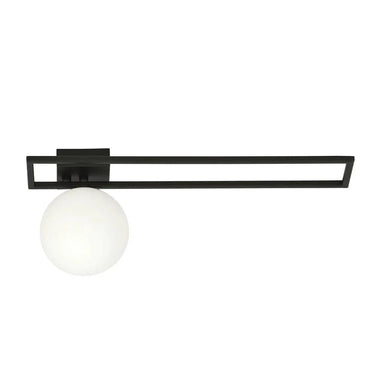 IMAGO 1C 1-lichts plafondlamp - Wit glas - Zwart frame