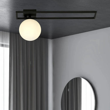 IMAGO 1C 1-lichts plafondlamp - Wit glas - Zwart frame