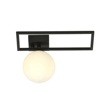 IMAGO 1D 1-lichts plafondlamp - Wit glas - Zwart frame