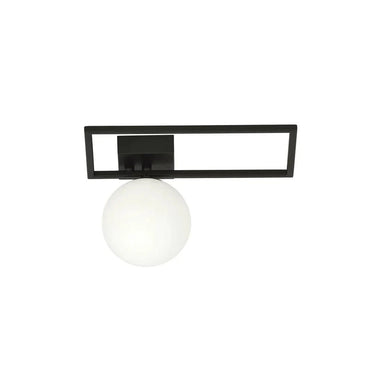 IMAGO 1D 1-lichts plafondlamp - Wit glas - Zwart frame