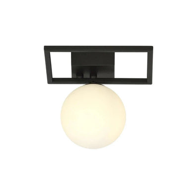 IMAGO 1E 1-lichts plafondlamp - Wit glas - Zwart frame