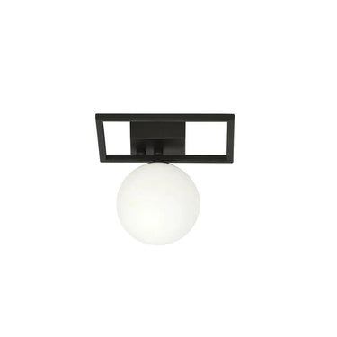 IMAGO 1E 1-lichts plafondlamp - Wit glas - Zwart frame