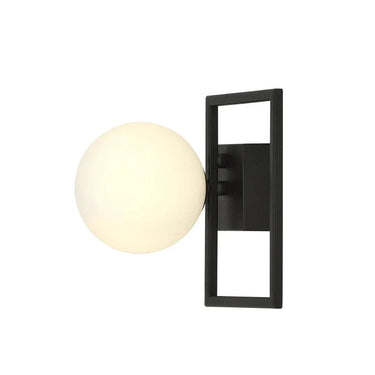 IMAGO 1E 1-lichts plafondlamp - Wit glas - Zwart frame
