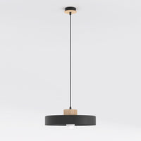 Kivi hanglamp hout 1-lichts zwart naturel groot