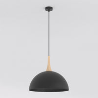 Nautica hanglamp hout 1-lichts zwart naturel groot