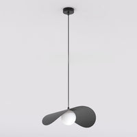 Ritual hanglamp wit glas 1-lichts zwart groot