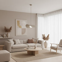 Ritual hanglamp wit glas 1-lichts mokka groot