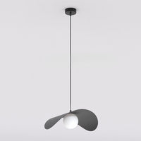 Ritual hanglamp wit glas 1-lichts zwart groot