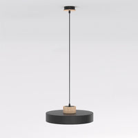 Kivi hanglamp hout 1-lichts zwart naturel groot