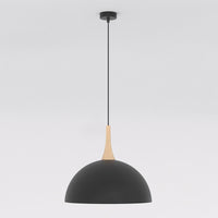 Nautica hanglamp hout 1-lichts zwart naturel groot