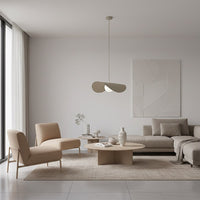 Ritual hanglamp wit glas 1-lichts mokka groot