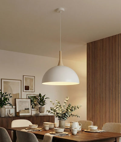 Nautica hanglamp hout 1-lichts wit naturel groot