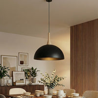 Nautica hanglamp hout 1-lichts zwart naturel groot