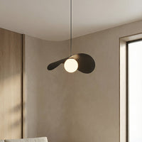 Ritual hanglamp wit glas 1-lichts zwart groot