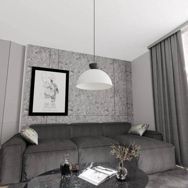 LUNARO 1-lichts hanglamp - Wit metaal
