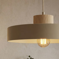 Kivi hanglamp hout 1-lichts mokka naturel groot
