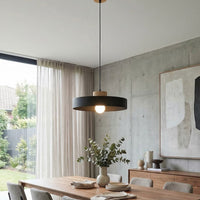 Kivi hanglamp hout 1-lichts zwart naturel groot