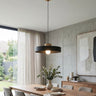Kivi hanglamp hout 1-lichts zwart naturel groot hanglamp met lampenkap - bestellen bij Mooier Thuis
