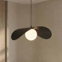 Ritual hanglamp wit glas 1-lichts zwart groot