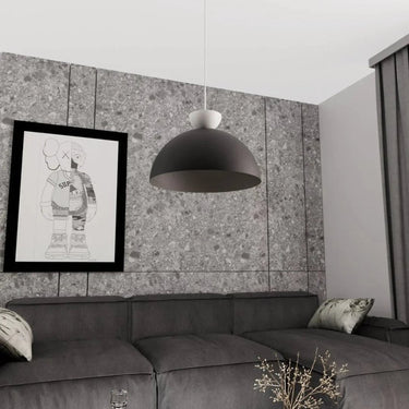 LUNARO 1-lichts hanglamp - Zwart metaal