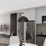 LUNARO 1-lichts hanglamp - Zwart metaal hanglamp met lampenkap - afbeelding 5