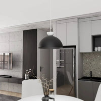 LUNARO 1-lichts hanglamp - Zwart metaal hanglamp met lampenkap - afbeelding 5