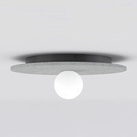 Calma plafondlamp wit glas 1-lichts grijs