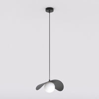 Ritual hanglamp wit glas 1-lichts zwart medium