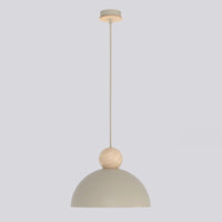 Kaki hanglamp hout 1-lichts mokka naturel medium