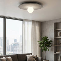Calma plafondlamp wit glas 1-lichts grijs