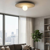 Calma plafondlamp wit glas 1-lichts beige