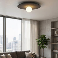 Calma plafondlamp wit glas 1-lichts antraciet