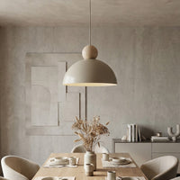 Kaki hanglamp hout 1-lichts mokka naturel medium