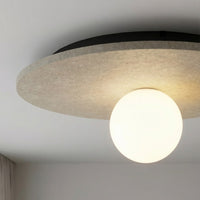 Calma plafondlamp wit glas 1-lichts beige