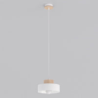 Kivi hanglamp hout 1-lichts wit naturel klein