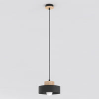 Kivi hanglamp hout 1-lichts zwart naturel klein
