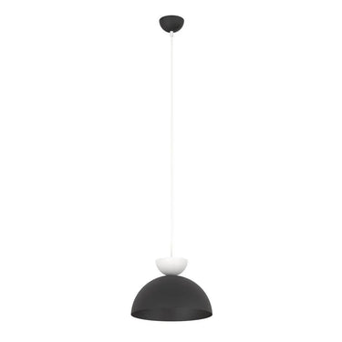 LUNARO 1-lichts hanglamp - Zwart-wit combinatie