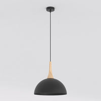 Nautica hanglamp hout 1-lichts zwart naturel klein