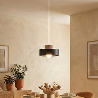 Kivi hanglamp hout 1-lichts zwart naturel klein