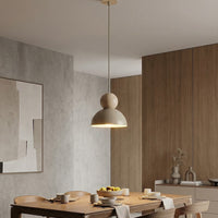 Kaki hanglamp hout 1-lichts mokka naturel klein